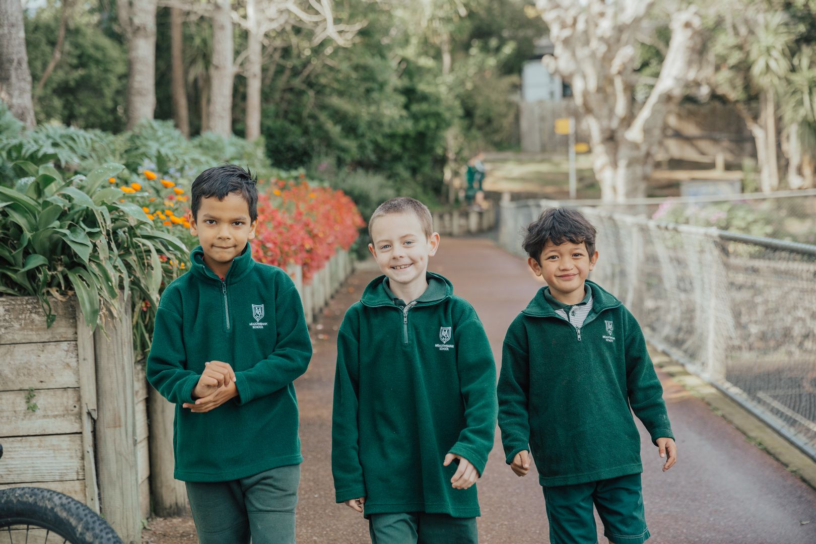 Meadowbank School boys on pathway